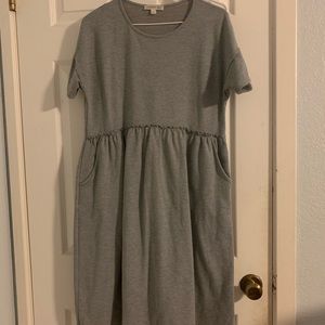 Grey knee length dress with pockets